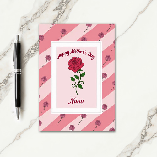 Pink Roses Happy Mothers Day Card
