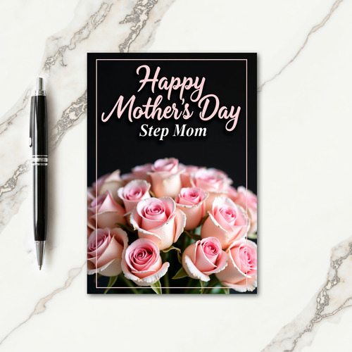 Pink Roses Mom Tribute Card