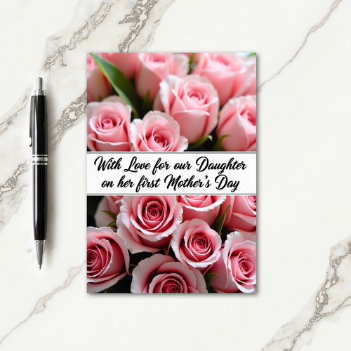 Pink Roses Mothers Day Daughter Card
