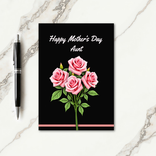Pink Roses Mothers Day Wish Card