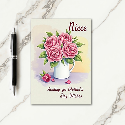 Pink Roses Mothers Love Card