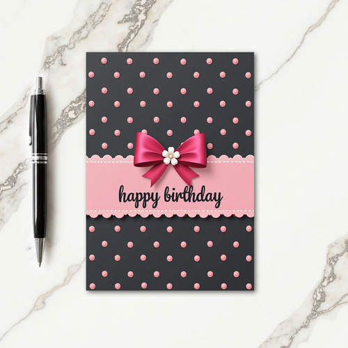Pink Scalloped Birthday Card