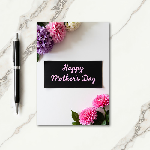 Pink Script Mothers Day Card