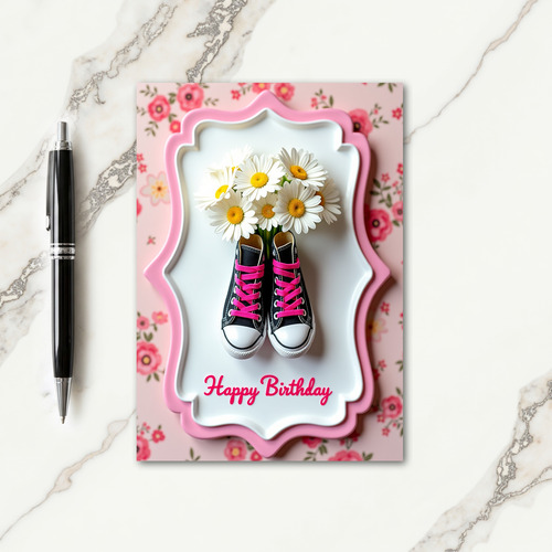 Pink Shoe Birthday Card