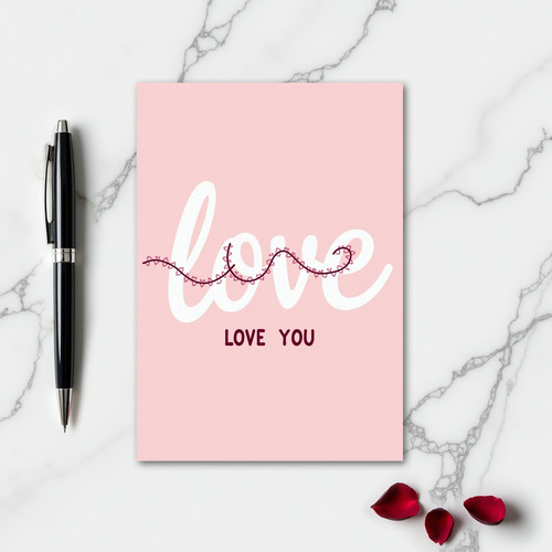 Pink Simple Love You Card