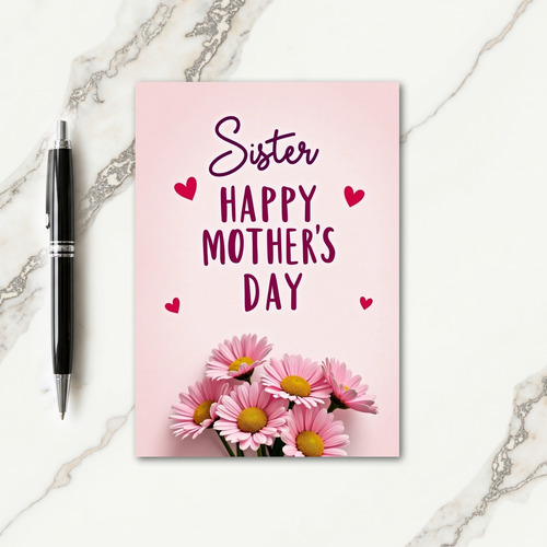 Pink Sister Mothers Day Art Card