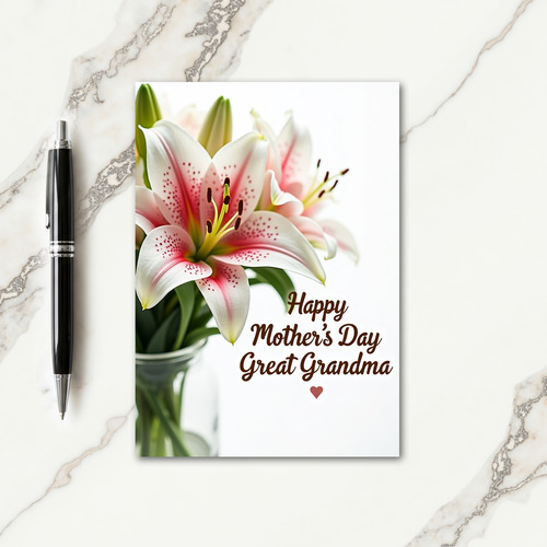 Pink Speckled Bloom Mothers Card