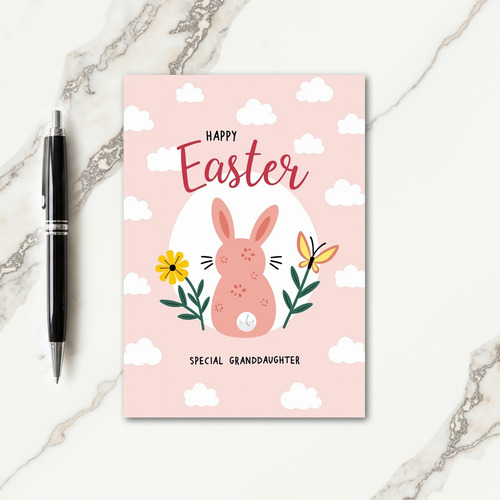 Pink Speckled Rabbit Scene Card