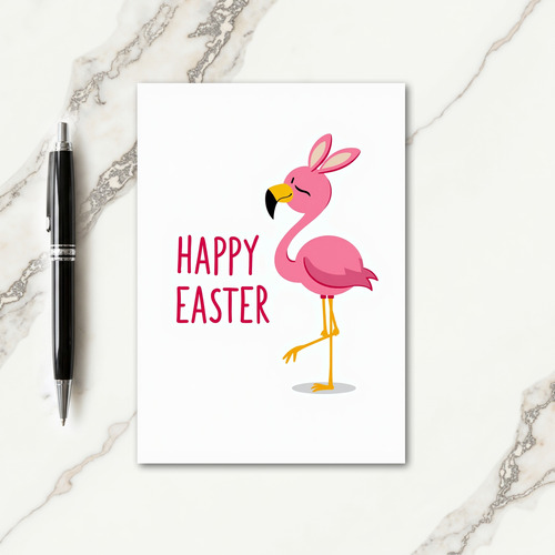 Pink Spring Bird Easter Card