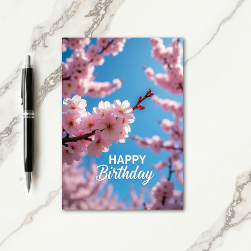 Pink Spring Birthday Card