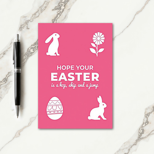 Pink Springtime Creature Easter Card