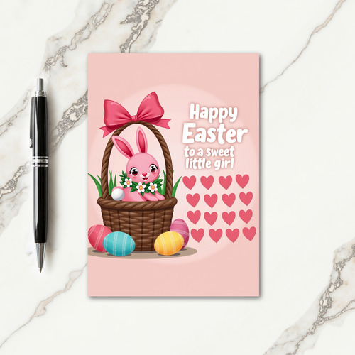 Pink Stripes Easter Joy Card