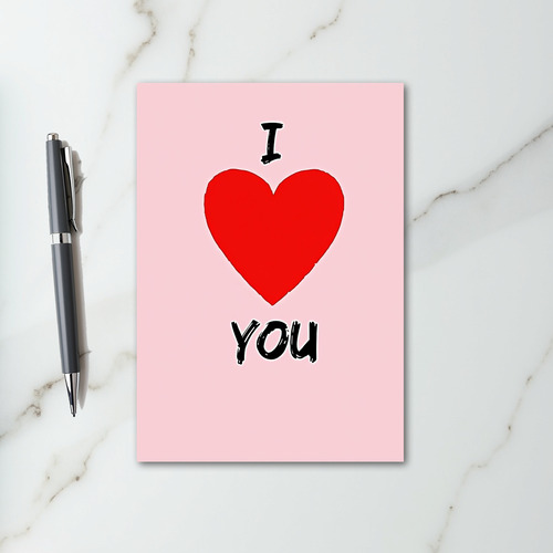 Pink Sweet Brushstroke Valentines Card