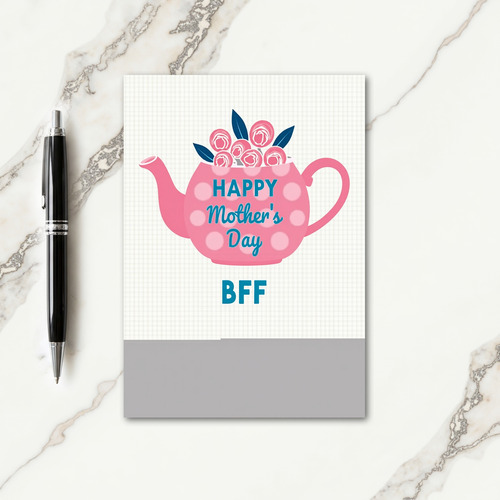 Pink Teapot Mothers Day Card