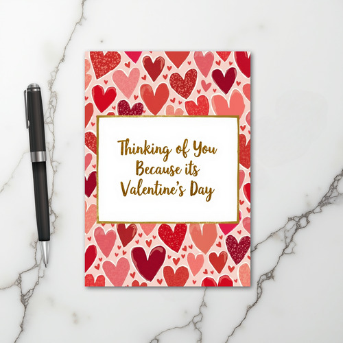 Pink Thinking Of You Valentines Day Card