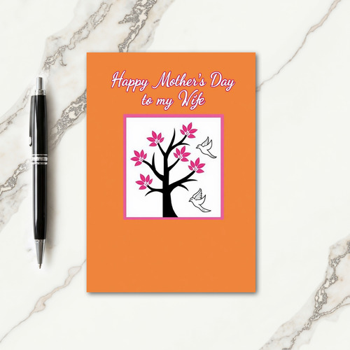 Pink Tree Mothers Day Card