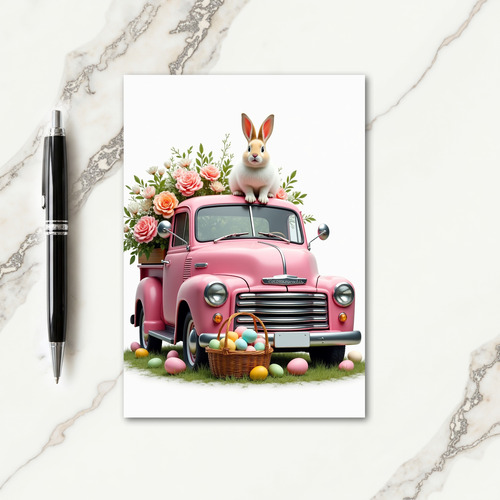 Pink Truck Springtime Bloom Card