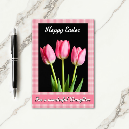 Pink Tulip Blossom Greetings Card