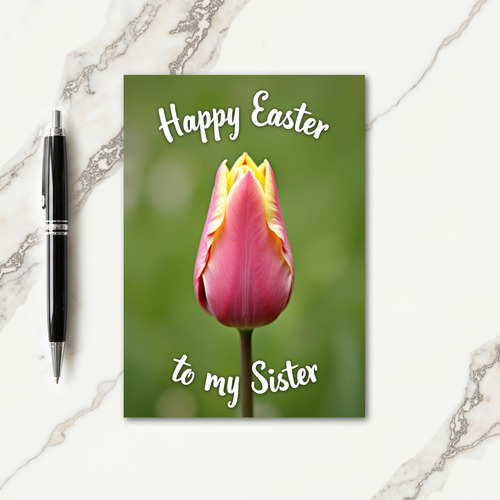 Pink Tulip Easter Sister Card