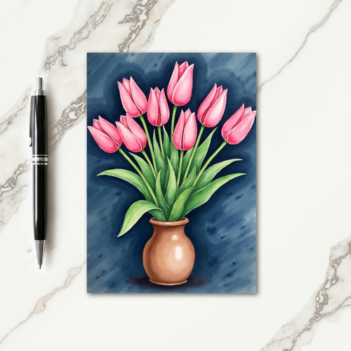 Pink Tulip Mothers Day Art Card
