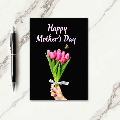 Pink Tulip Mothers Day Scene Card