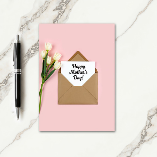 Pink Tulips Mothers Day Card
