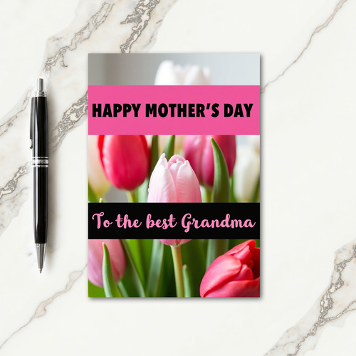Pink Tulips Mothers Day Love Card
