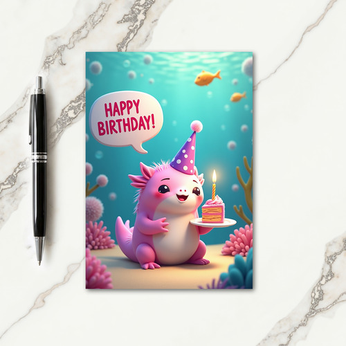 Pink Underwater Birthday Card