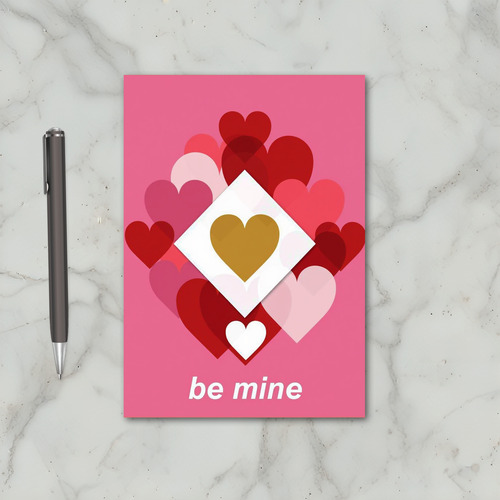 Pink Valentine Be Mine Heart Card