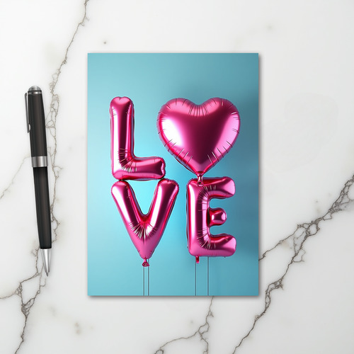 Pink Valentine Heart Love Card