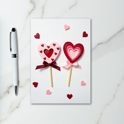 Pink Valentine Heart Pops Card
