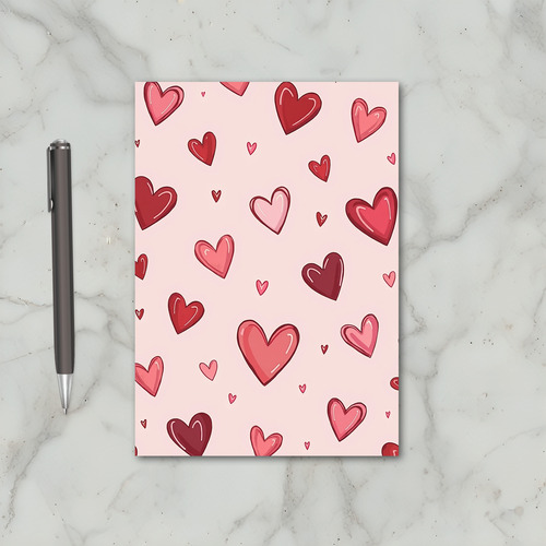 Pink Valentine Hearts For Her Card