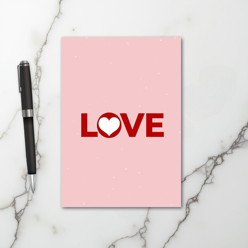 Pink Valentine Love Heart Card
