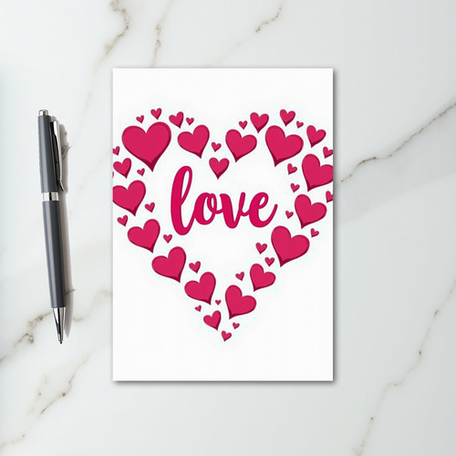 Pink Valentine Love Hearts Card