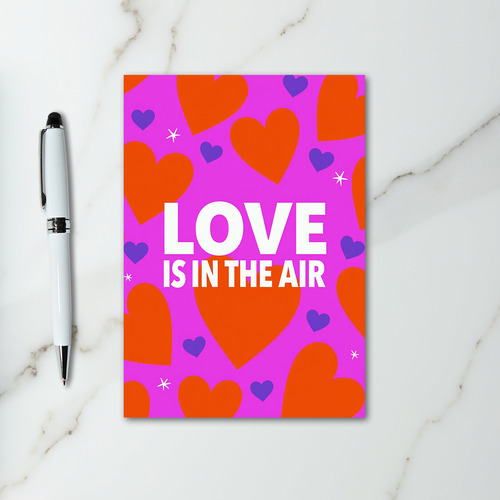 Pink Valentine Love Is In The Air Card