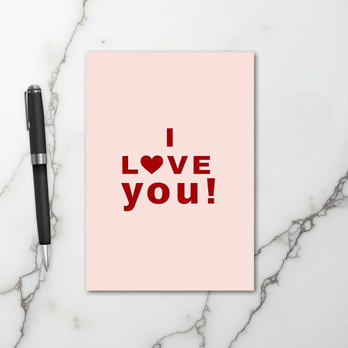 Pink Valentine Love You Card