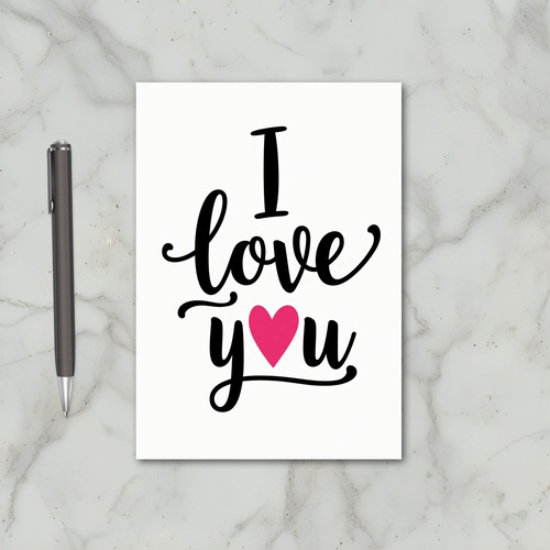 Pink Valentines Calligraphy Love Card