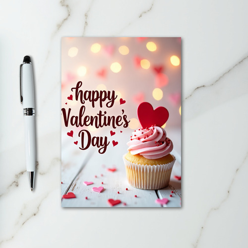 Pink Valentines Cupcake Card