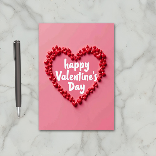 Pink Valentines Day 3D Hearts Card
