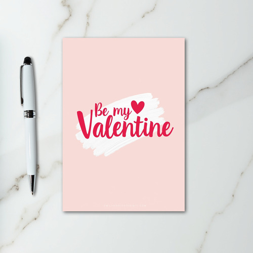 Pink Valentines Day Brush Script Card
