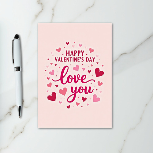 Pink Valentines Day Calligraphy Card