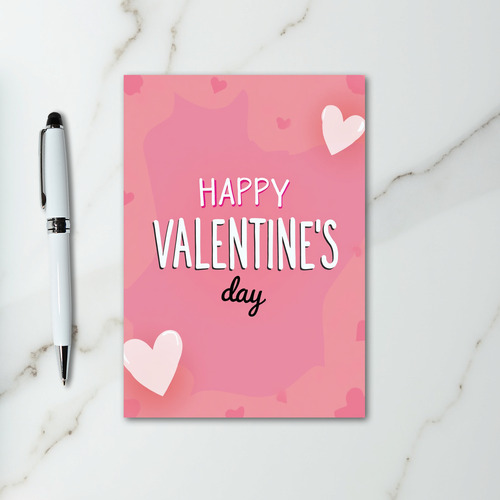 Pink Valentines Day Cute Art Card