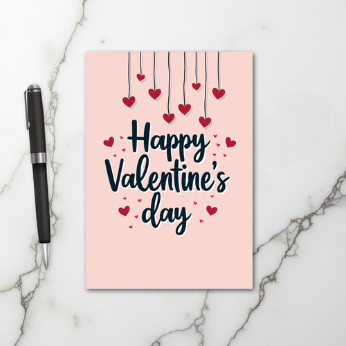 Pink Valentines Day Hearts Card