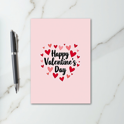 Pink Valentines Day Hearts Love Card