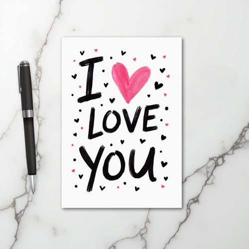 Pink Valentines Day I Love You Card