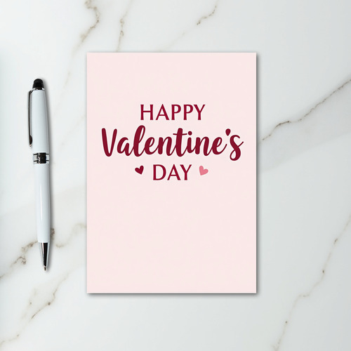 Pink Valentines Day Modern Script Card