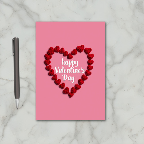 Pink Valentines Day Plush Hearts Card