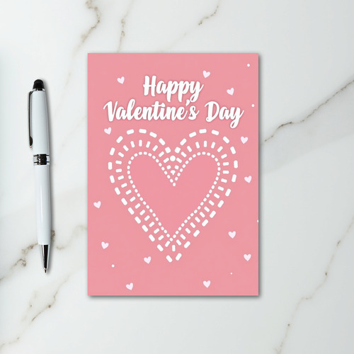 Pink Valentines Day Script Heart Card