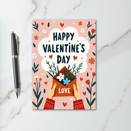 Pink Valentines Day Whimsical Card