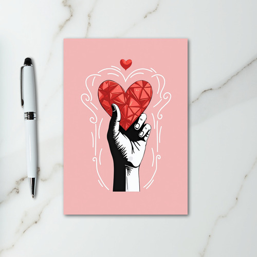 Pink Valentines Heart For Loved One Card